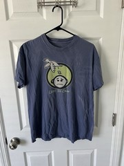 Life is Crap Bird Poop on Head Blue T-Shirt Size Medium FADING