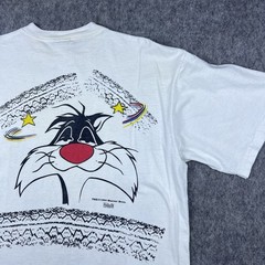 Vtg 90’s Tweety Bird Sylvester Men’s T-Shirt Motorcycle Double Graphic Size XL