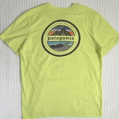 Patagonia Men’s Green Graphic Logo Crew Neck Short Sleeve Cotton/Poly Knit M