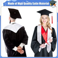 MoDooris 6 Pieces 70 Inch Graduation Stoles White 2026 Unisex Adult Graduatio…
