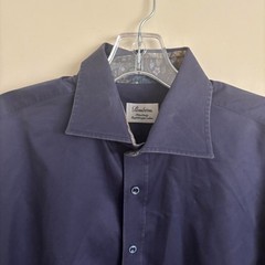 Stenströms Navy Dress Shirt with Paisley Accents size L