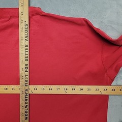Vintage Eddie Bauer Henley Shirt Men L Red Ribbed Knit Distressed Grandpa Logger