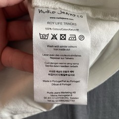 Nudie Jeans Shirt Mens XL white T-Shirt Life Tracks Tattoo Music Graphic Punk