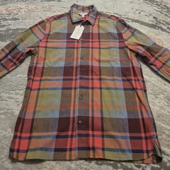 BNWT Seasalt Men’s Fathomer Checked Shirt Rhythm Merlot Regular Size M