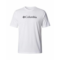 Columbia Men’s White T-Shirt CSC Basic Logo Everyday Wear S/S Tee (S05)