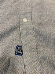 Parish Nation Mens Button Up, Outlaw Motoclub On Back Pinstripe Shirt-3XL