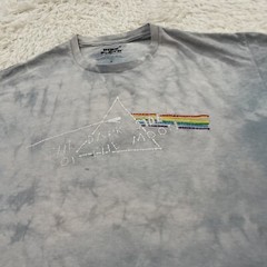PINK FLOYD Shirt Men S Blue Dark Side of the Moon Rock Music Spellout Graphic