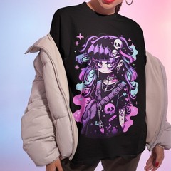 Grunge Pastel Goth Anime Girl Unisex Tee | Harajuku Streetwear