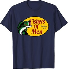 Fishers of Men Matthew 4-19 Bible Christian Fishing Lovers T-Shirt