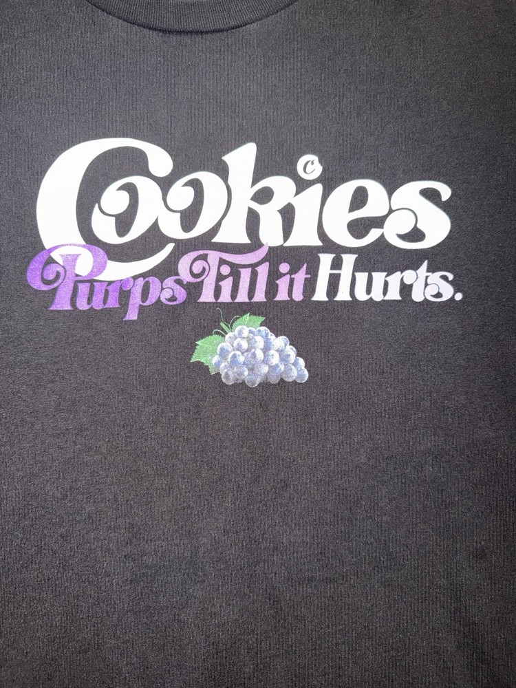 Cookies Purps Till It Hurts Graphic T-Shirt Men’s Large Black Streetwear Tee