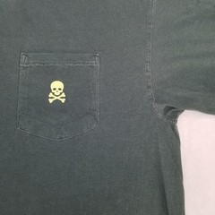 Comfort Colors Men’s Green Skull Pocket Graphic Shirt Size Large Classic Casual