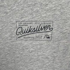 Quick Silver Mens Shirt XL Heathered Gray Black Sleeve Trim Back Hit Skater Surf