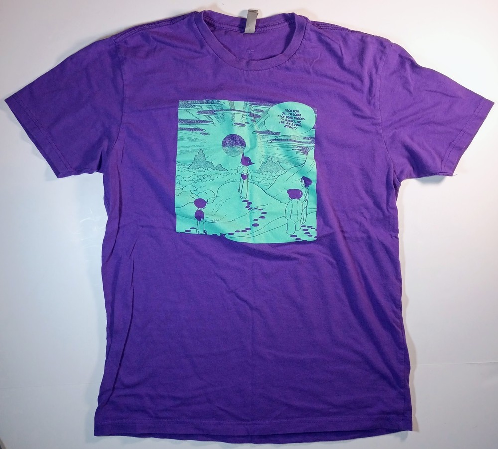 Men’s Astro Boy Manga Graphic Purlpe T Shirt Large