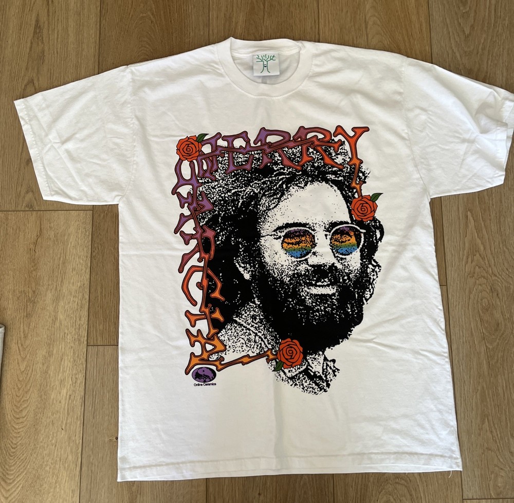 Online Ceramics Jerry Garcia Grateful Dead Peaceful Planet Tshirt Large