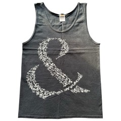 Gildan Ultra Cotton Of Mice & Men Band Graphic Gray Tank Top Scoop Neck S