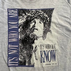 90’s Vintage Grail Jesus Shirt “It’s Not Who You Are. It’s Who You Know” Size L
