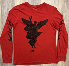 Nike Greek Goddess Of Victory Long Sleeve T-Shirt Size Medium Red RARE