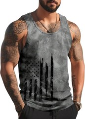 Mens Graphic Tank Tops Sleeveless Muscle Shirts Beach Palm Tree Hawaiian Gym Wor