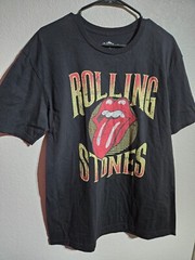 The Rolling Stones T-Shirt Men’s Size Large Black Logo Rock & Roll Rock Band Tee