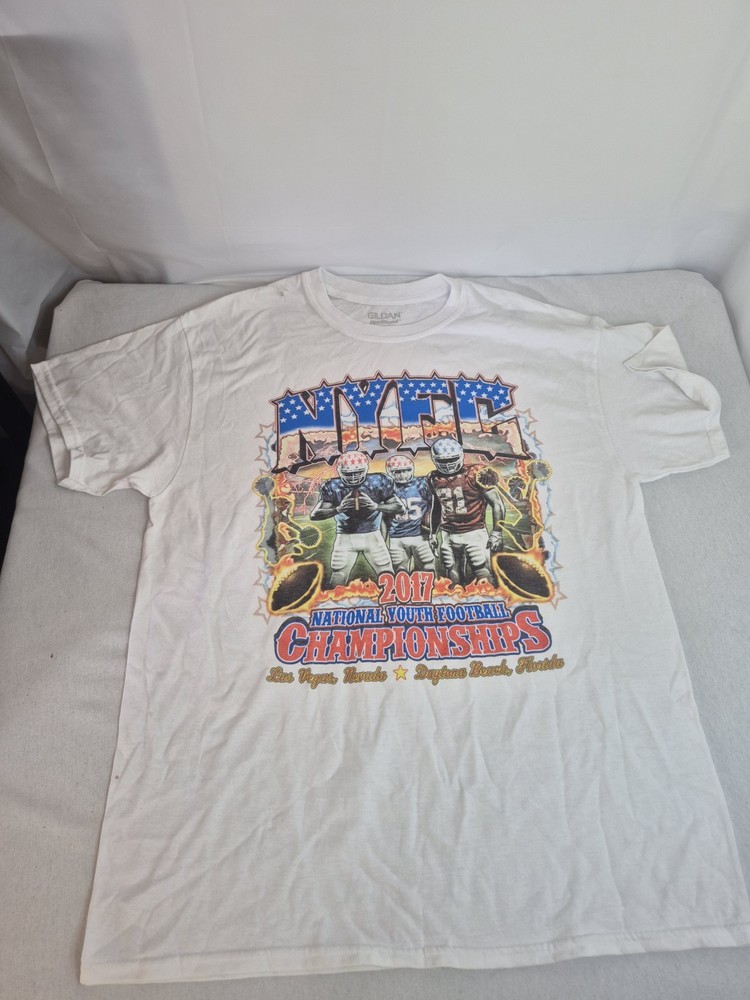 Size Large Bold Graphic Football T Shirt 2017 Cool Streetwear Summer White