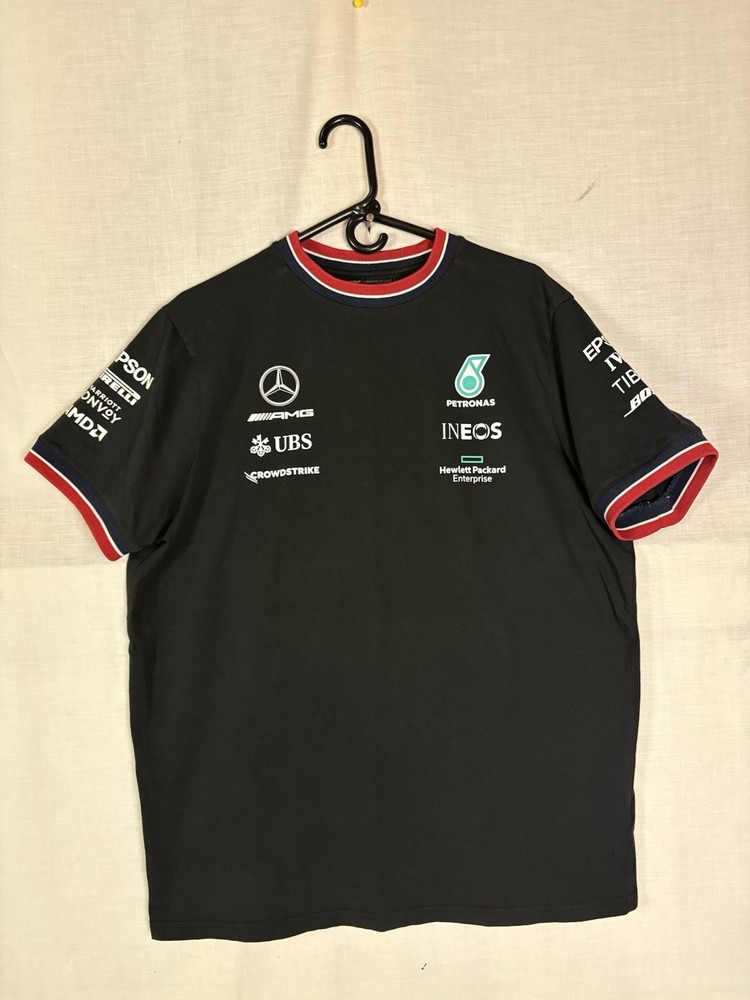Mercedes AMG Petronas F1 Team Tee Mens XL Black Stichd Preowned