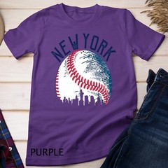 Vintage Downtown New York City Skyline Baseball Lover Gift Unisex T-shirt