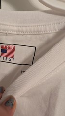 America First Shirt | Patriotic USA Flag Design Tee L (B)