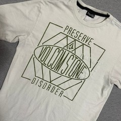 Y2K Volcom Stone Preserve Disorder Graphic Tee Cream Skate Surf Mens Medium