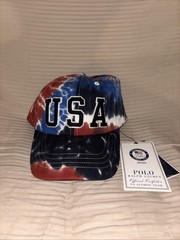 POLO Ralph Lauren NATIONAL TEAM USA TIE-DYE CHINO BALL CAP Leather Strap
