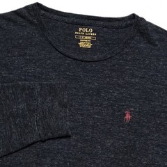 Polo Ralph Lauren Mens L Charcoal Gray Long Sleeve Shirt Custom Slim Fit Pony