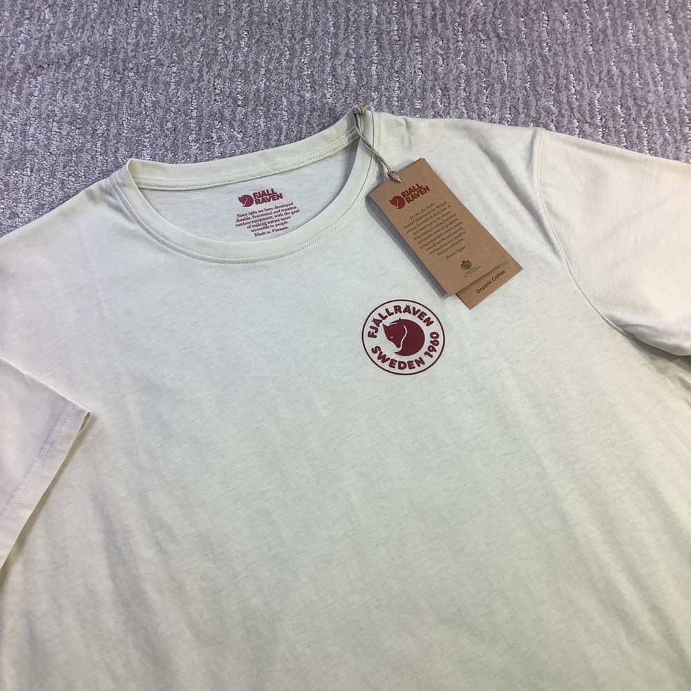Fjallraven 1960 Logo T-shirt Mens Chalk White Organic Cotton Tee Size XL NWT