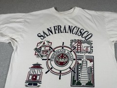 San Franscisco Shirt Adult Large White Fisherman Wharf California Ocean Beach