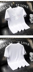 New Fashion Feather Rhinestone Summer Short Sleeve Luxury Men Streetwear T-Shirt