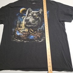 DOM Wolf Pack T-Shirt Black Night Nature Wolves Graphic Print Shirt Mens XL