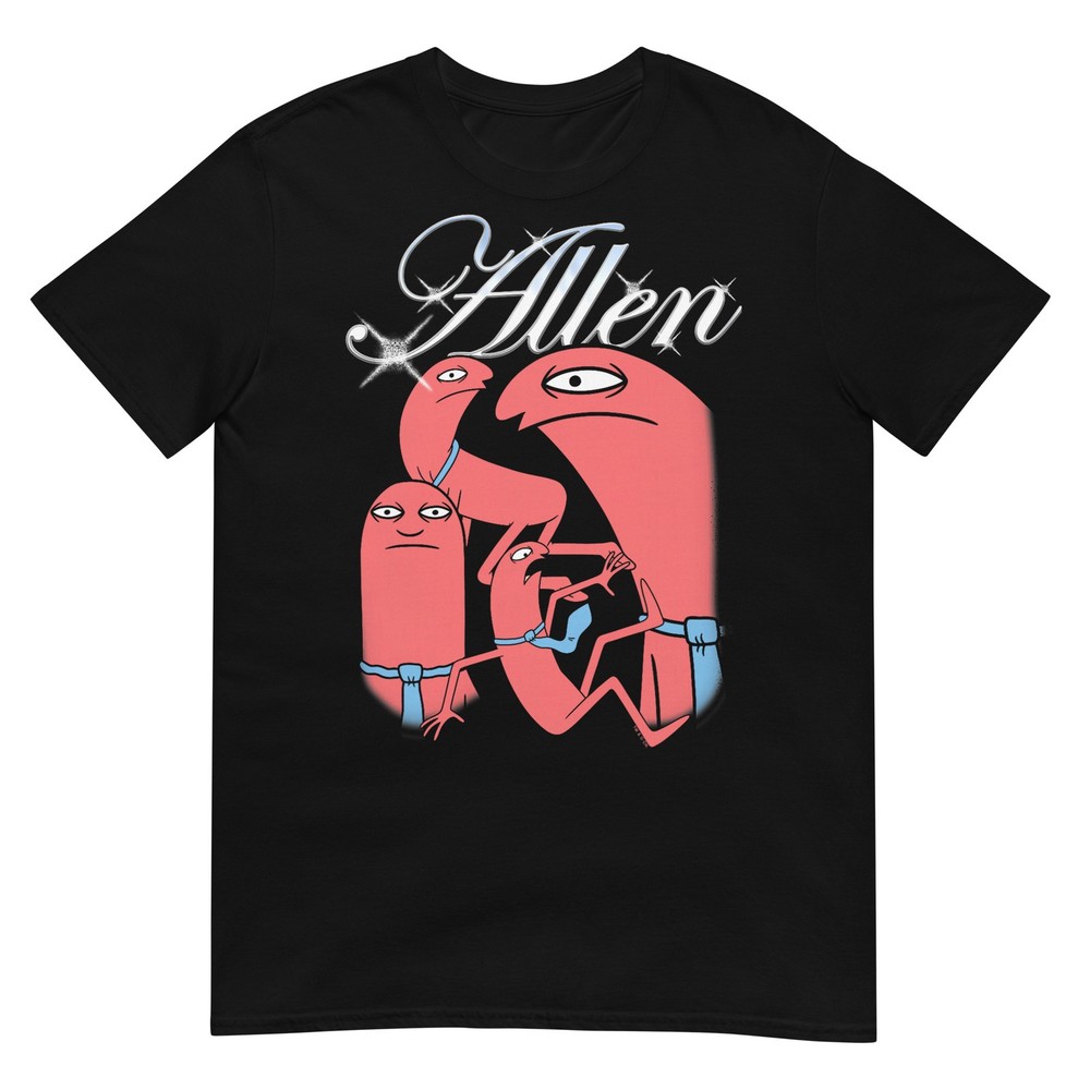 Smiling Friends Allen Collage Fancy Chrome Text Cartoon T-Shirt