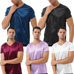 US Men Blouse Loose Shirt Daily Tops Casual Top Pajama Shirts Stain T-shirt Soft