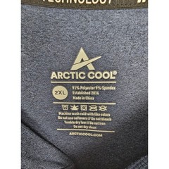 Arctic Cool Henley Shirt Mens 2XL Navy Blue Performance Stretch Lightweight New