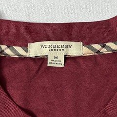 Vintage Burberry London T Shirt Men Burgundy Cotton Embroidered Logo