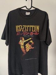 Led Zeppelin “Four Sticks” Japan Rock and Roll Tour Hanes T-Shirt Men Size Large