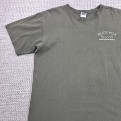 Anvil Shirt Mens Large Green Broken Spoke Saloon Vet Motorcycle Graphic Tee