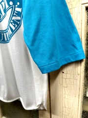 Vintage Athletic Department Raglan Baseball T Shirt 3/4 Length Sleeve White L