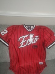 New Ecko Unltd. Men’s Baseball Jersey Sz Medium Red Logo Patches Y2k Hip Hop