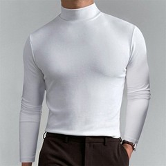 Men’s Turtleneck Slim Fit Basic Tops Lightweight Pullover Long Sleeve T Shirt