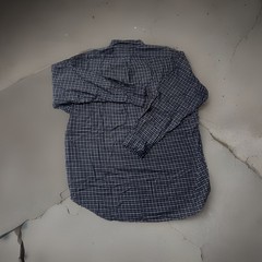 Ralph Lauren Men’s Button Down Navy Blue Plaid Shirt XL Blake 100% Cotton