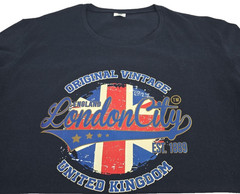 Original Vintage London City United Kingdom Navy S/S 2XL Tee Destination Travel