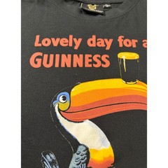 Guinness Mens Black Toucan Graphic T-Shirt Lovely Day For A Guinness Relaxed L