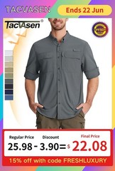 Mens Fishing Shirts Long Sleeve Sun Protection UPF50+ Quick Dry Button Down Tops