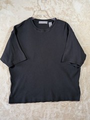 Pierre Cardin Rib Knit TeeShirt Men’s XL Black Minimalist Boxy Casual Lux