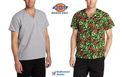 Dickies Mens V-Neck Cook Shirt, Work Shirt, Kitchen Shirt for Restaurant DC1001