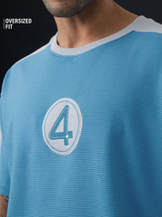 Marvel Fantastic 4 Embroidery Logo Oversized T-Shirt Textured Fabric Summer 2026